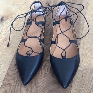 J Crew lace up leather flat